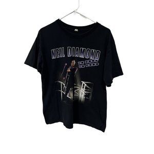 Neil Diamond 2008 World Tour Concert Crewneck T-Shirt Black Mens Anvil Size L